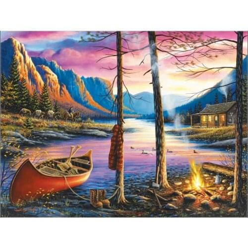 Full Embroidery Counted Cross Stitch Kits Needlework - Crafts 14 ct Aida DIY Arts Handmade Decor Oil painting - Cabin Homecoming