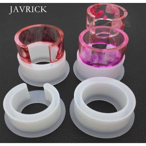 Semi-opening C-shaped Bracelet Silicone Mold DIY Crystal Epoxy Oval Bracelets Large Size Mirror Crafts Jewelry Making Molds