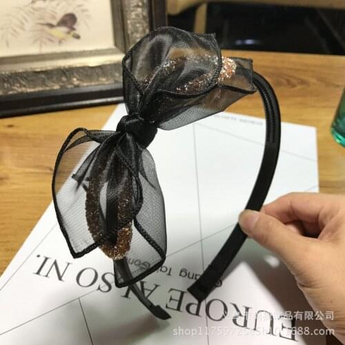 Bow-knot Headband, Cute Lace, Mesh Headband, Crystal Thin-edge Headband, Hair Accessory