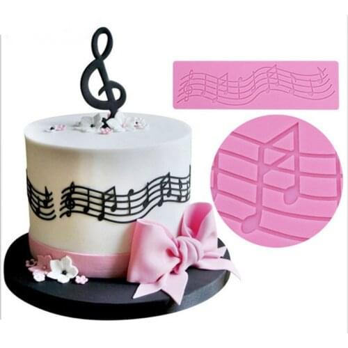 G2AA Musical Note Silicone Fondant Cake Mold Mat Chocolate Decorating Tools DIY Strip