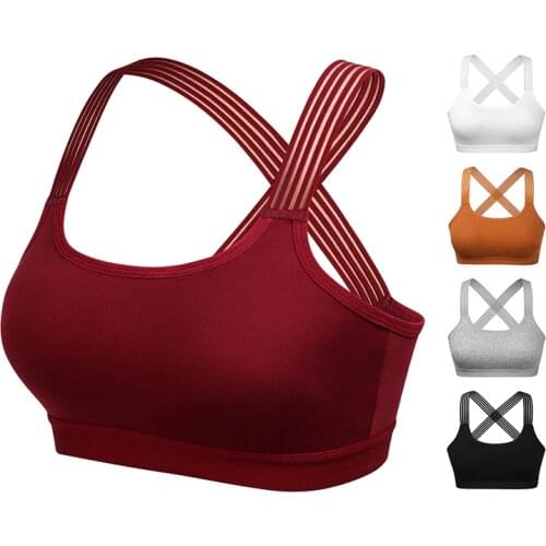 Push Up Padded Sports Bra Women, Shockproof Beauty Back Sport Bra Top, Wirefree Running Workout Gym Yoga Bra