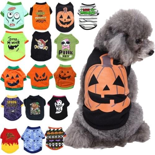 Cute Print Small Dog Hoodie Coat Spring Pet Clothes Chihuahua Dog Sweatshirt Halloween Puppy Cat Pullover Dogs Pets Clothing