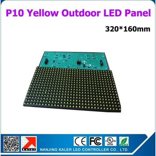 TEEHO P10 Yellow LED Advertising Panel, Semi-outdoor P10 LED Display Module 320x160mm Indoor P10 LED Module