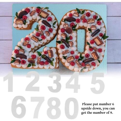 Digital Number Cake Molds Heat-resistant Baking Moulds Reusable Number 0-8 Baking Molds 4/6/8/10/12/14 Inches PET Cake Molds