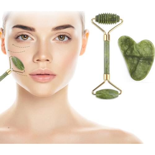 Jade Roller Massager Face Slimming Anti Wrinkle for Face Body Gua Sha Scraper Beauty Facial Roller Massage Skin Care Lift Tools
