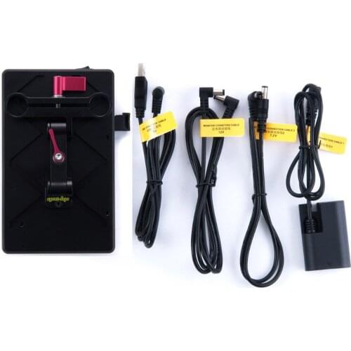 V mount Battery Power Splitter + USB socket + 15mm Pro rig Bracet for 5D 7D BMCC