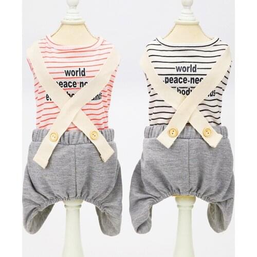 Spring and Summer New Cat Teddy Dog Jumpsuits Fashion Pet Clothes Four-legged Dog Rompers