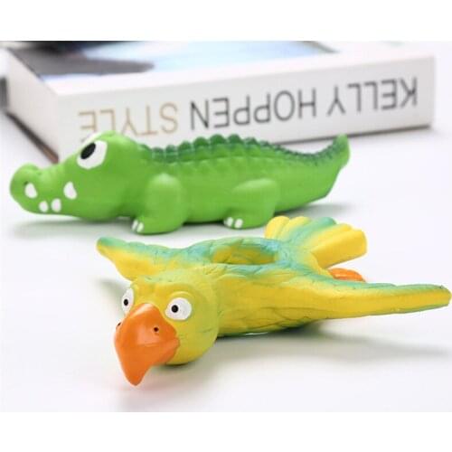 Funny Bird Crocodile Pattern Design Latex Chew Dog Toy Animal Pet Squeak Toys Wear-resistant And Bite-resistant Pet Molar Toy