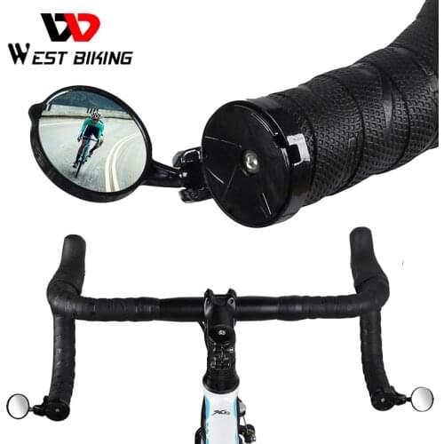 WEST BIKING Bicycle Rearview Road Bike Handlebar Mirror 360 Degree Rotatable Bike Accessories Safe Cycling Handlebar Rear Mirror