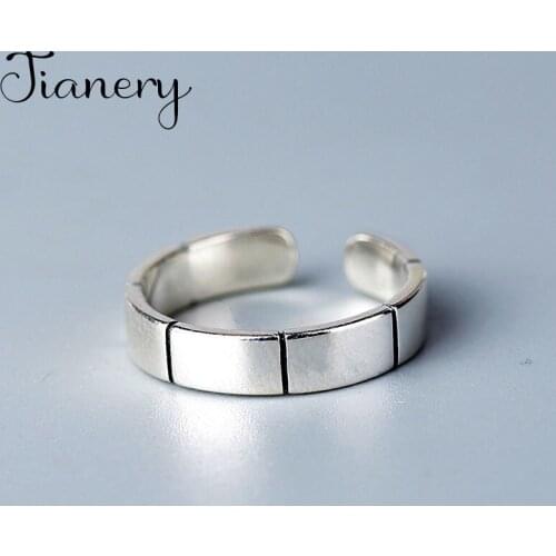 JIANERY Bijoux 2019 Simple Style Silver Color Smooth Rings For Women Gifts Large Adjustable Finger Rings