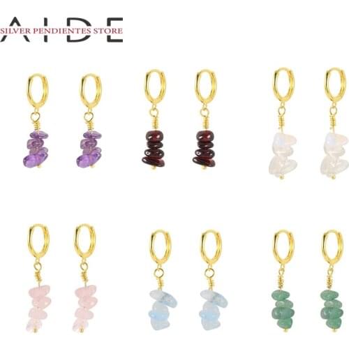 AIDE Simple 925 Sterling Silver Hoop Earrings For Women Small Round Irregular Pendants Charms Jewelry Earrings Korean Brincos