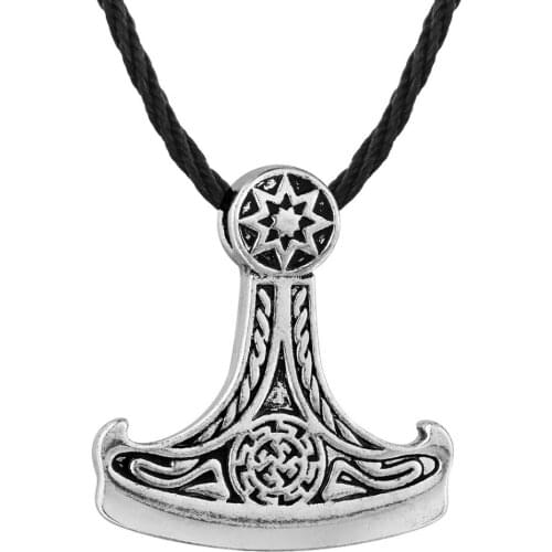 Axe Shape Amulet Pendant Necklace Vintage Ancient Silver Mens Slavic Pendant Necklace