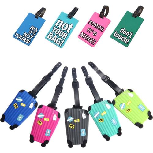 10.5x6.5cm Creative Silicone Letter Suitcase Baggage Travel Luggage PVC Tags Name ID Bag Identifier Label Bag Accessories