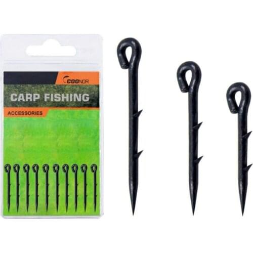 10pcs Metal Fishing Hook Sting Pin Spike Barbed Maggot Bait Hair Rigs Carp Feeder Metal Fishing Hook Fishing Accessories QHOE