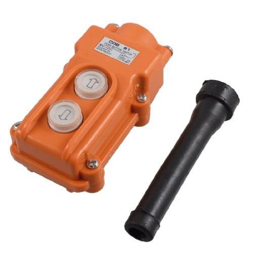 COB-61 2 Ways Hoist Crane Push Button Switch, 250V, 5 Amp, 500V, 2 Amp, Orange