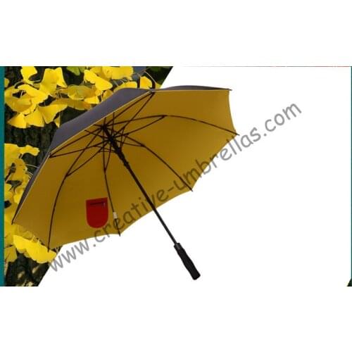 2pcs/lots)210T pongeee visible double layers fabric golf umbrellas.anti-thuder fiberglass,auto open,inner pocket inside panel