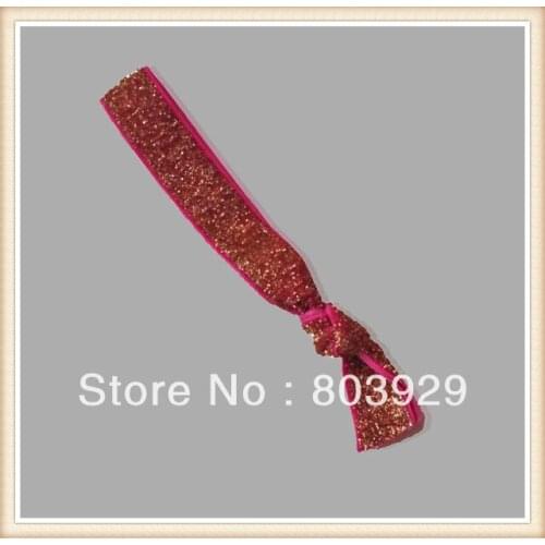 5/8" Elastic Lt. Gold Glitter Ribbon Hair Ties