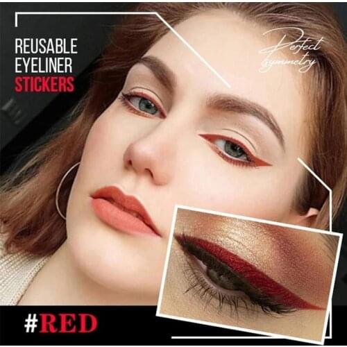 6 Pairs Eyeliner Stickers Double Stage Party Makeup Colorful Eyeliner Stickers Sexy Cat Style Black Eyeliner Smoky Eye Makeup