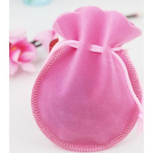 8x10cm 50Pcs/lot Pink Velvet Bag Gourd Drawstring Pouch/Jewelry Bag For Packaging Cute Christmas/Wedding Gift Bag