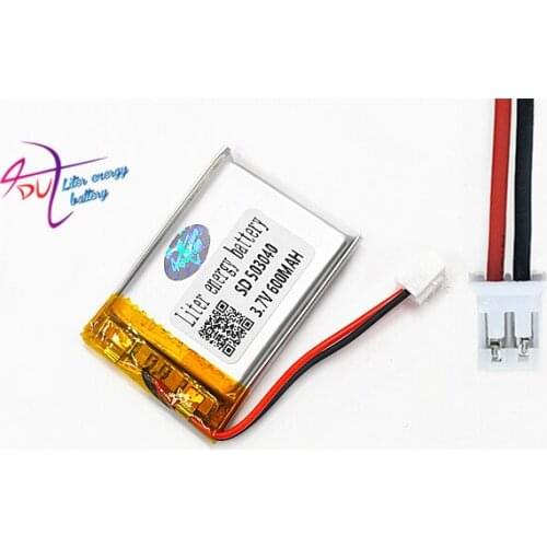 3.7V 600mAh battery JST PH 2.0mm 2pin 503040 Lithium Polymer Rechargeable Battery For Mp3 DVD Camera GPS bluetooth electronics