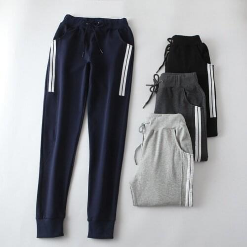 Womens Pants Pure Cotton Side Stripe Sweatpants Undefined Harlan High Waist Pants Sweatpants Women Casual Loose Joggers Women