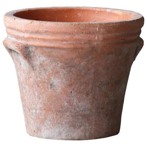 Handmade Vintage Terracotta Color Flower Pot Stoneware Succulent Garden Soil Culture European HighEnd Gardening Decoration Lucky