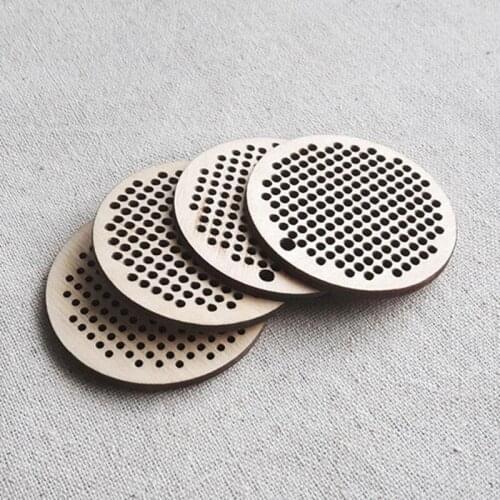 Wood Necklace Punched For Cross Stitch-Scalloped Circle Chain