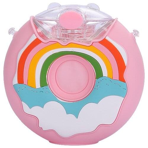 Childrens straw bottle tritan Donut Cup Student Kettle Summer Children Straw Cup Creative Convenient Kettle Gift