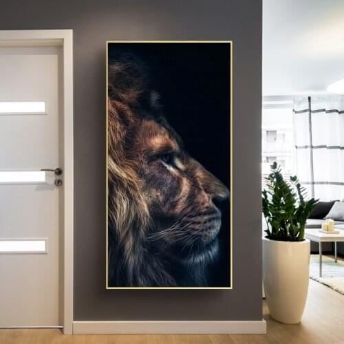 Wild Animal Wall Art Posters And Print Lion Art On Canvas Pop Art Decorative Pictures for Living Room Modern Home Decor Unframed