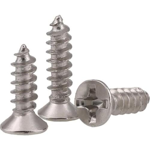 GuHua Galvanized Cross Countersunk Head Self Tapping Screw KA Phillips Flat Head Electronic Mini Screws M2M2.3M2.6M3 500Pcs