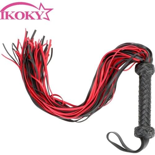 IKOKY PU Leather Whip Spanking Paddle Flirting Flogger Adult Game Sex Toys for Women Erotic Sexy Cosplay