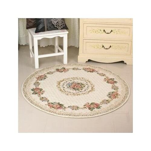 Round Flower Carpets For Living Room Pastoral Style Home Bedroom Rugs Study Children Play Mat Chair Europe Area Rug alfombras