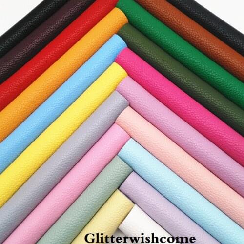 Glitterwishcome 21X29CM A4 Size Synthetic Leather Sheets, Litchi Faux Leather Sheets, Vinil Para Lazos for Bows, GM079A