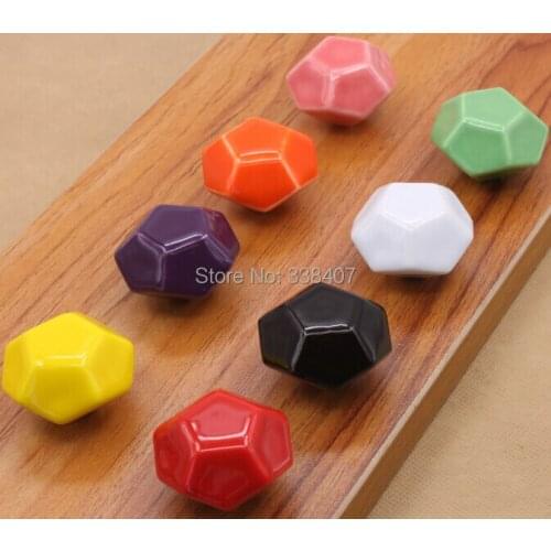 Furniture Decorative Door Knobs Small Drawer Pulls Candy Color Ceramic Kids Room Knobs