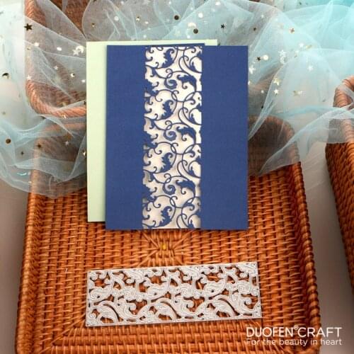 DUOFEN METAL CUTTING DIES vine leaves cutout border extendable stencil DIY Scrapbook Paper Album 2021 new