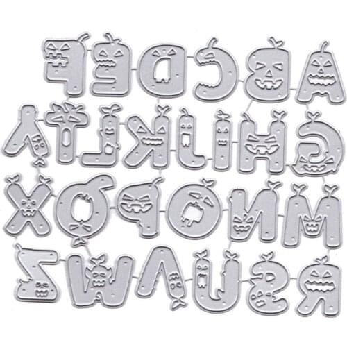 Halloween English Letters Metal Cutting Dies Stencil Scrapbooking DIY Album Stamp Paper Card Embossing Decor Craft