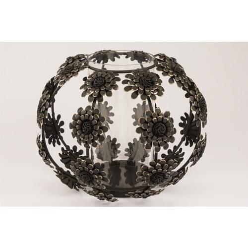 Mikasa Moor Black Cylinder Glazed Flower Candle Holder H32 L27 cm