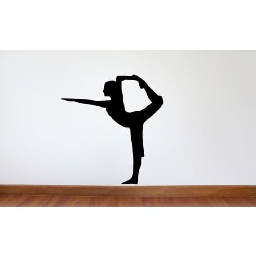 Yoga Studio Wall Decal Lord Of The Dance Pose Vinyl Silhouette Wall Stickers Girls Room Removable Interior Dancer Decor SYY690