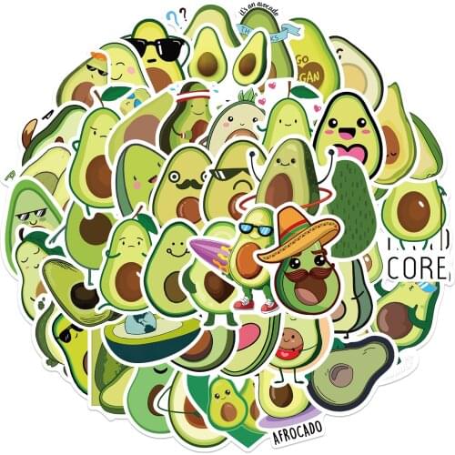 10/50PCS Fresh Avocado Graffiti Stickers DIY Suitcase Stationery Fridge Water Bottle Guitar Decal Sticker for Kids Girl Toy