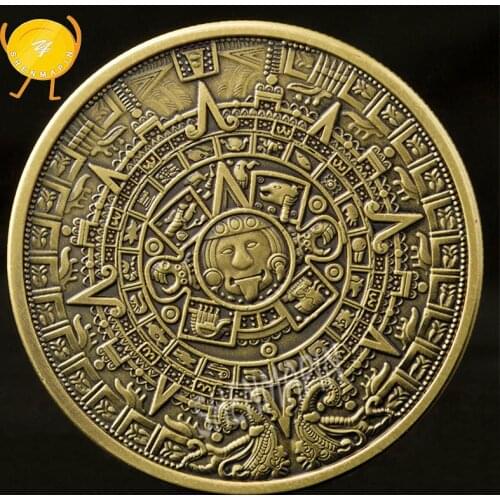 Maya Aztec Commemorative Coin Indian Mayan Long-Count Calendar Challenge Coin Maya Civilization Religion Culture Art Coins