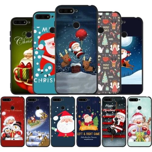 Christmas black Silicone Phone Case For honor 20 Pro 8 8X 9 10 20 Lite for Mate 10 30 Lite Pro cove