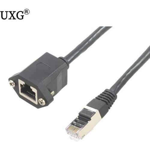 25mm Network Extension Cat 6e Cable RJ45 Cat6 Male to Female Screw Panel Mount Ethernet LAN cable 30CM 50CM 100CM 1M