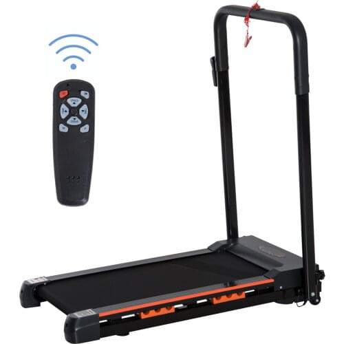 HOMCOM folding treadmill with emergency button LCD screen remote control 1-6 km/h 380W 101x54x105 cm black