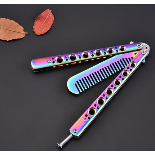 New Stainless Steel Folding Practice Butterfly Knife Fbutterfly Comb Olding Knife Butterfly Training Knife Dull Tool No Edge