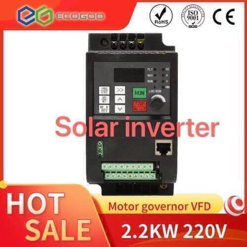 Solar Frequency Inverter 220V 1.5kw 2.2KW 50Hz/60Hz VFD Variable Frequency Driver for three-phase motor