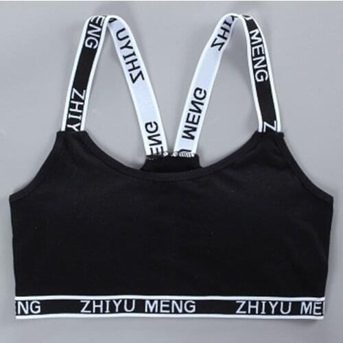 Girls Bra Sling Letter Sports Pure Cotton Puberty Tube Top Elementary School Students No Steel Ring Bra Women Lingerie