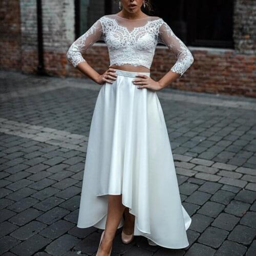Wedding Skirt Satin High Low Wedding Skirts With Pockets Floor Length Handmade Customized for Elegant Bridal Wedding Skirts 2021
