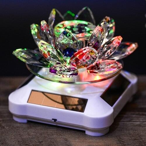 Solar Rotating Crystal Lotus Car Perfume Seat Car Supplies Car Perfume Car Creative Jewelry Ornaments