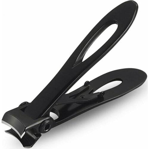 1pc Ergonomic Design Toenail Fingernail Cutter Black Stainless Steel Large Nail Clipper Professional Nail Trimmers