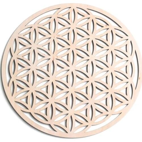 10Pcs Flower Of Life Cut Beermat Place Mat Wood Coasters Insulation Coaster Home Decbeidianoration